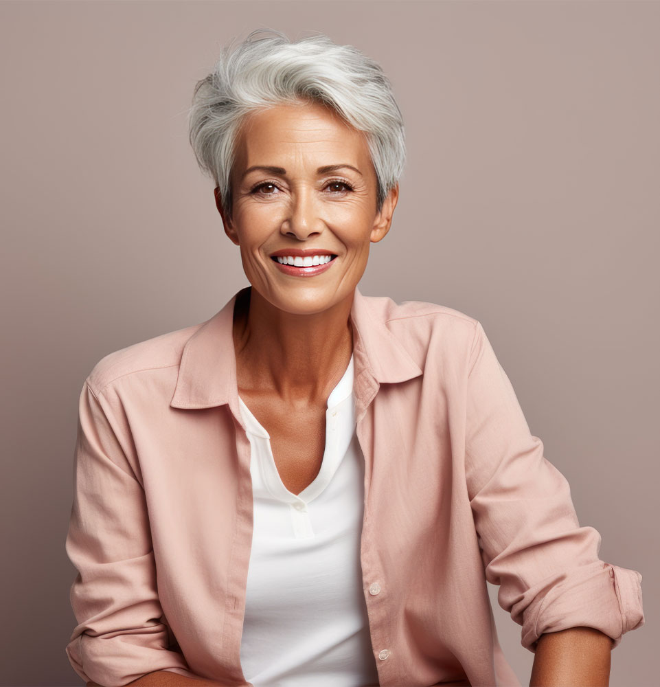 headshot of mature women smiling